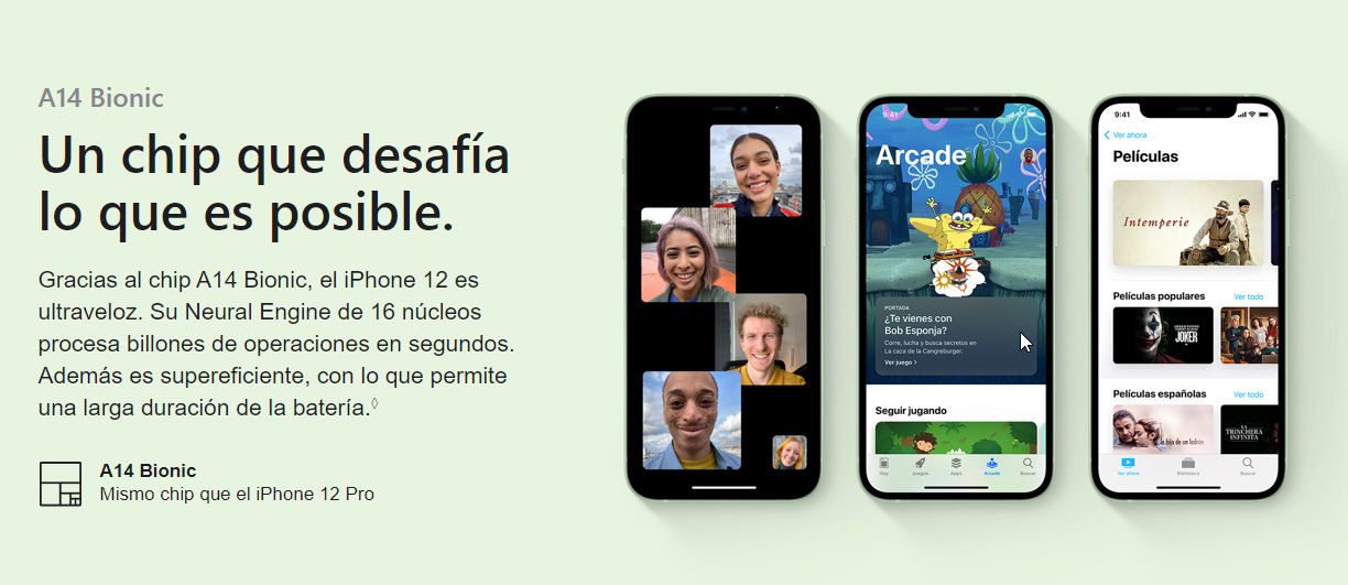 móvil iPhone 12 , detalle del móvil iPhone 12, telefono iphone 12